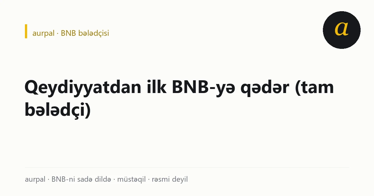 Binance qeydiyyatından ilk BNB alışına qədər beş addımın sxemi